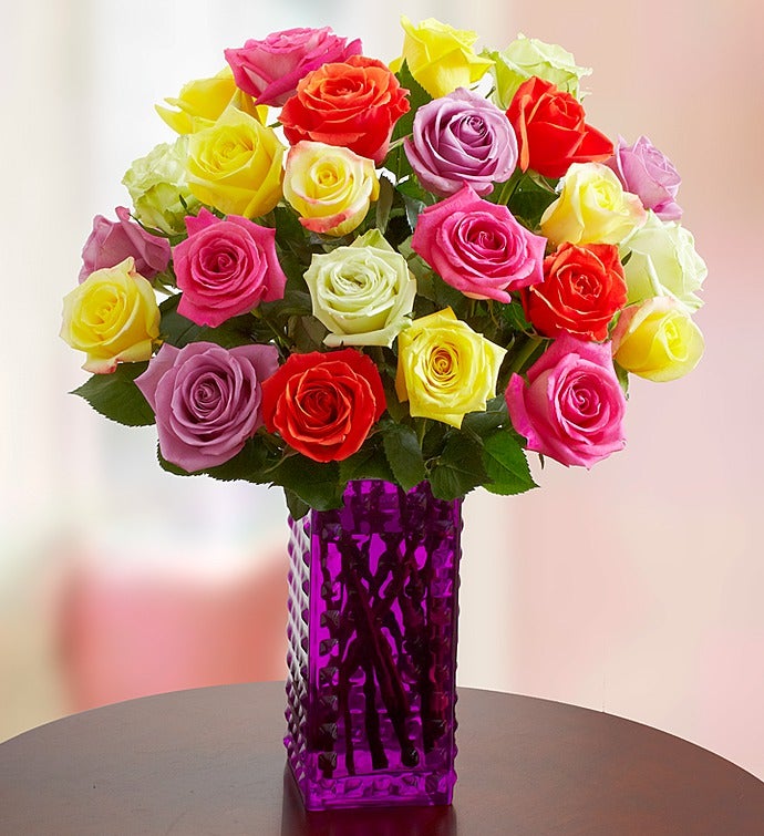 Multicolored Roses, 24 Stems