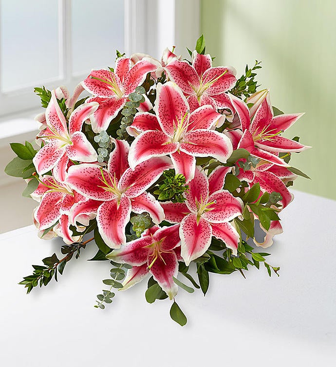 Stunning Pink Lilies for Mom Bouquet Only