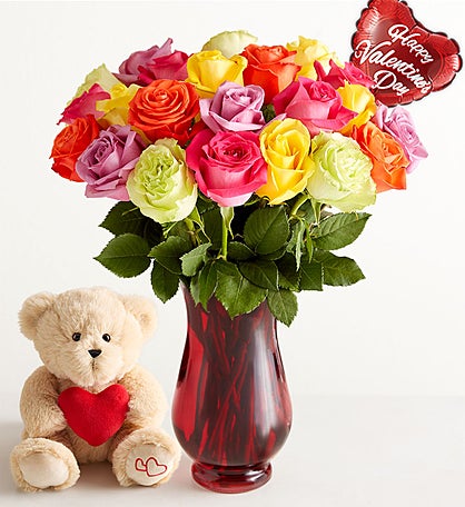 Bundle of Love Assorted Roses: 24 Stems