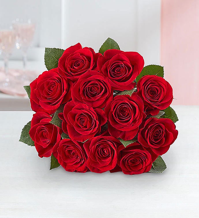 Lovely Mom Red Roses, 12 Stems Bouquet Only