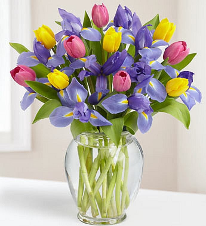 Fanciful Tulip and Iris Bouquet