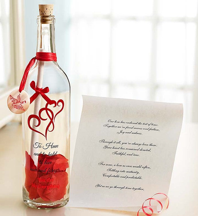 Personalized Message in a Bottle® Anniversary Our Love Has Endured Scroll