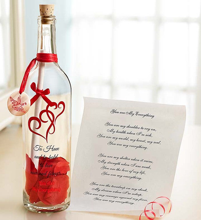Personalized Message in a Bottle® Anniversary You Are My Everything Scroll