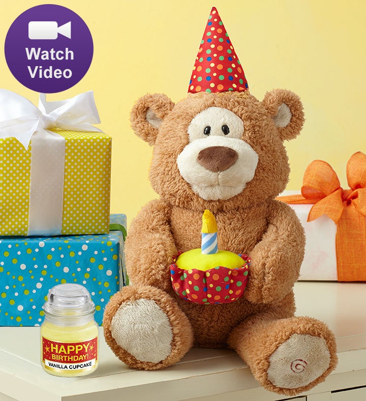 Happy Birthday Animated Bear By Gund   Bear With Candle