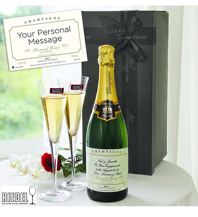 Personalised Champagne & Riedel Flutes