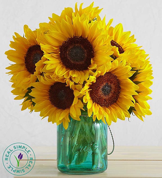 Sunflowers with Mason Jar by Real Simple®