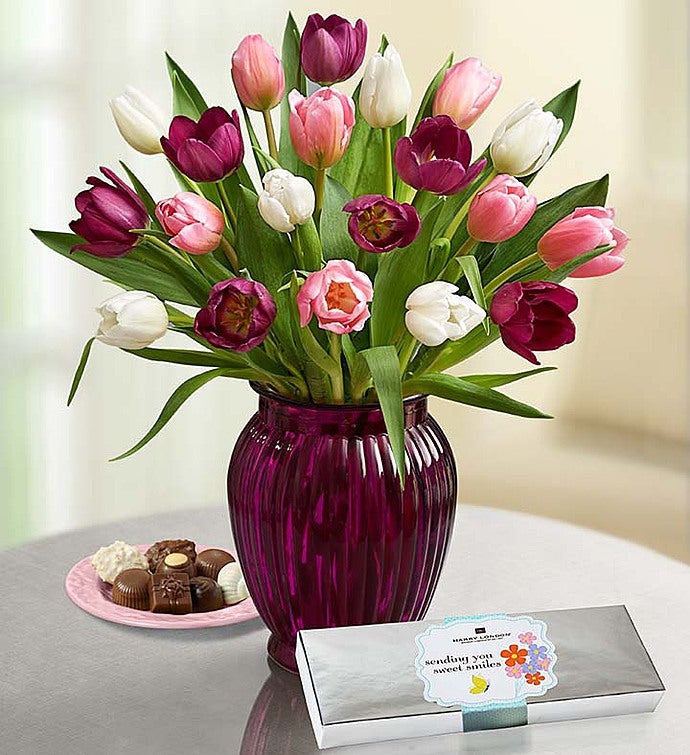 Pink, White & Purple Tulips