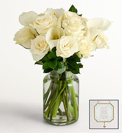 White Rose & Calla Lily Bouquet for Sympathy