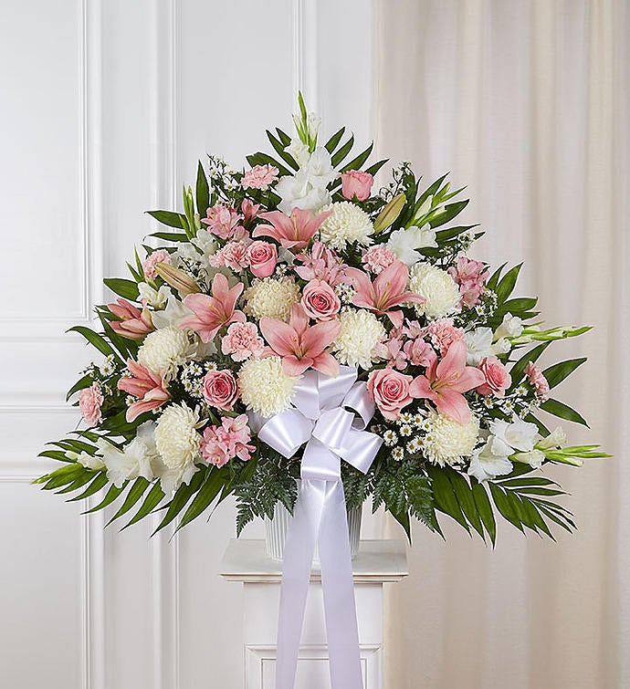 Heartfelt Sympathies™ Standing Basket- Pink &White
