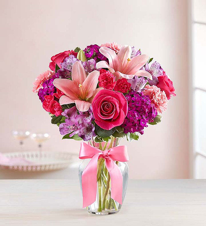 Sweet Medley for Mom in Clear Vase Small