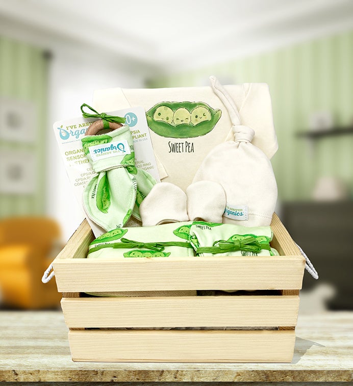 Personalized I’ve Arrived Organics Baby Gift Crate