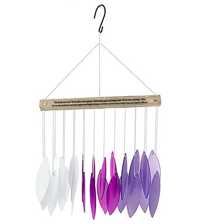 Memorial Stained Glass Purple Wind Chime Suncatcher