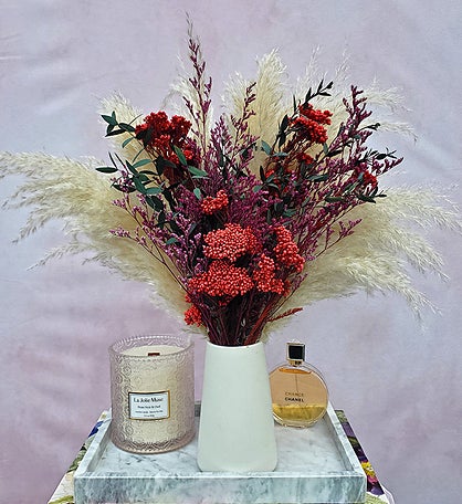 The Berrymore Dried Floral Bouquet with Vase