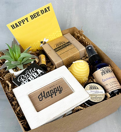 Happy Bee Day Succulent Spa Gift Bo