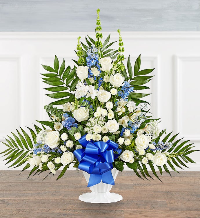Tranquility Floor Basket™ Blue & White