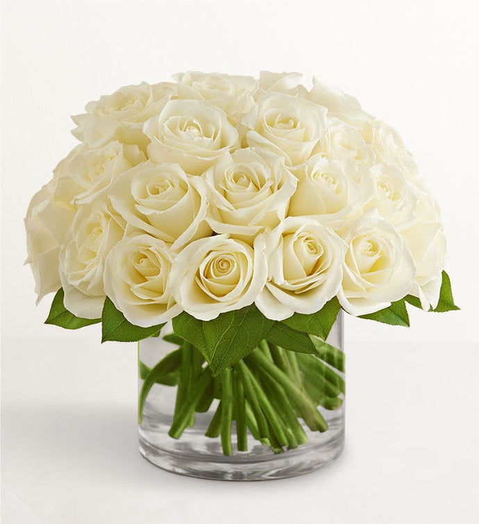 Contemporary White Roses for Sympathy