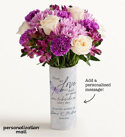 Beautiful Memories Bouquet with Personalized Vase