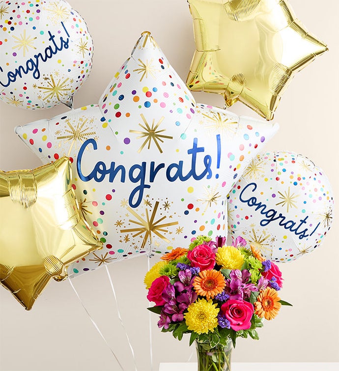 Fields of Europe® Celebration with Congrats Balloon Arrangement