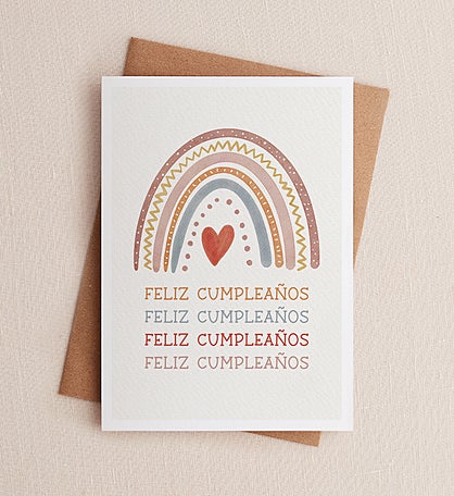 Feliz Cumple Arcoiris Birthday Greeting Card