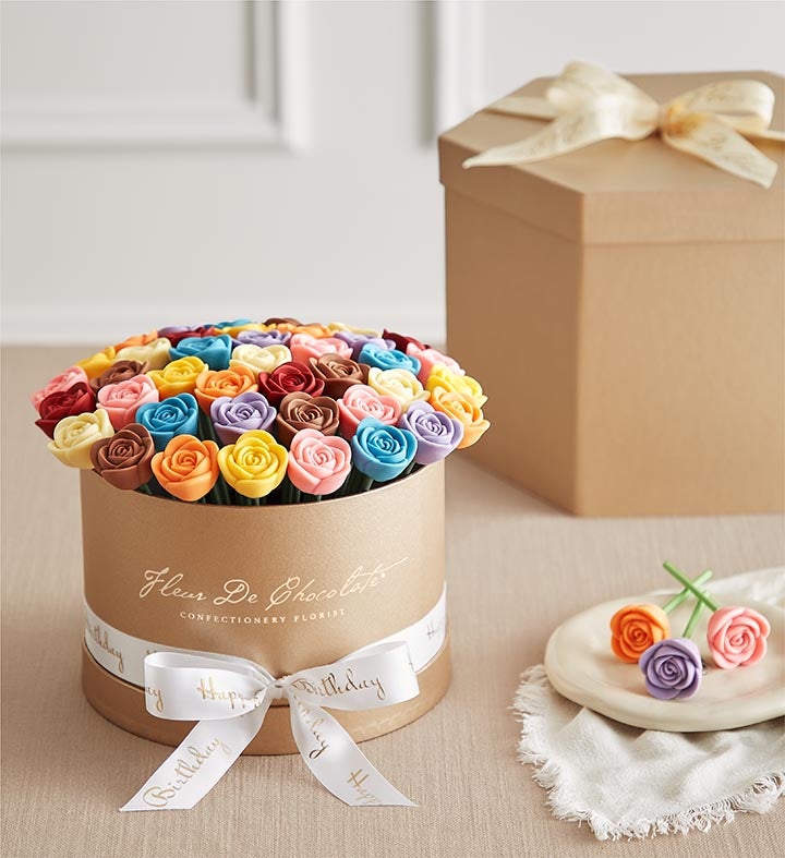 Fleur De Chocolate® Belgian Chocolate Roses – Birthday Wishes