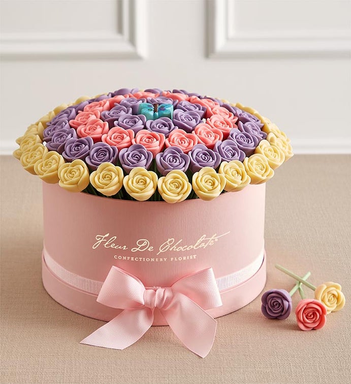 Fleur De Chocolate® Belgian Chocolate Roses Butterfly Blooms