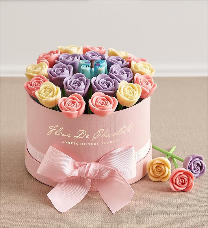 Fleur De Chocolate® Belgian Chocolate Roses – Springtime Blooms