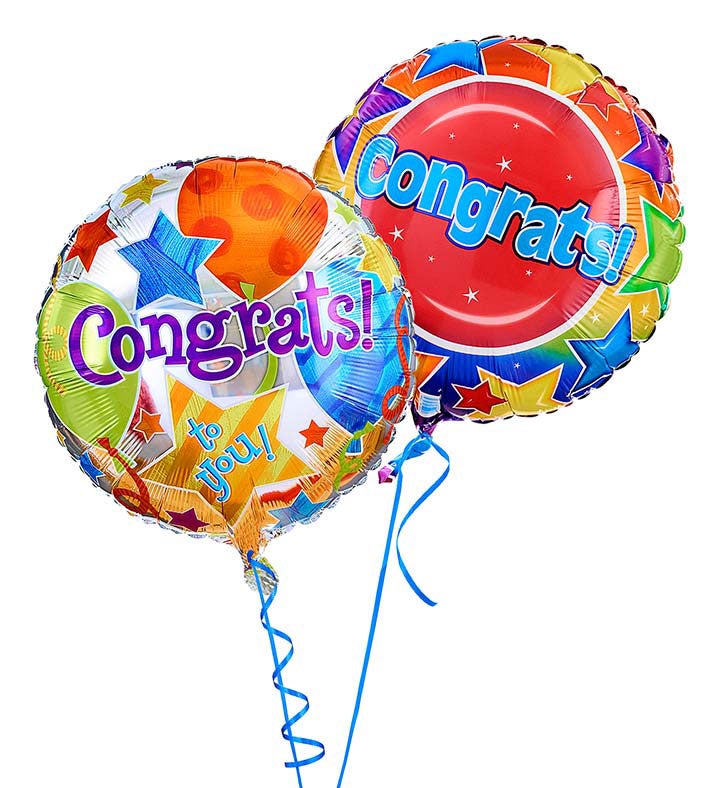 Two Mylar Balloons Congratulations