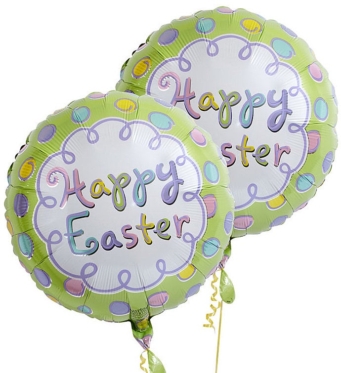 Two Mylar Balloons Happy Easter