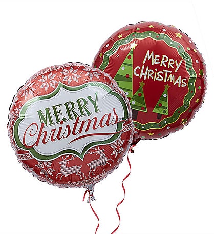 One or Two "Happy Holidays" Mylar Balloon