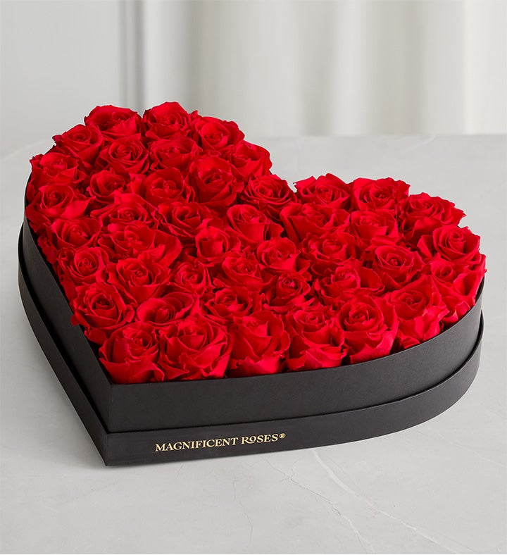 Magnificent Roses® Preserved Luxury Heart & Chocolate