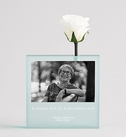Magnificent Roses® Personalized Bud Vase for Remembrance