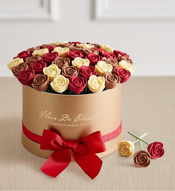 Fleur De Chocolate® Belgian Chocolate Roses Festive Christmas