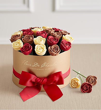 Fleur De Chocolate® Belgian Chocolate Roses for Valentine's Day