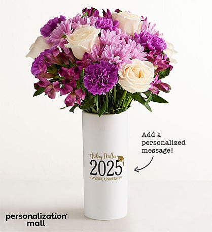 Graduation Bouquet with Personalized Vase