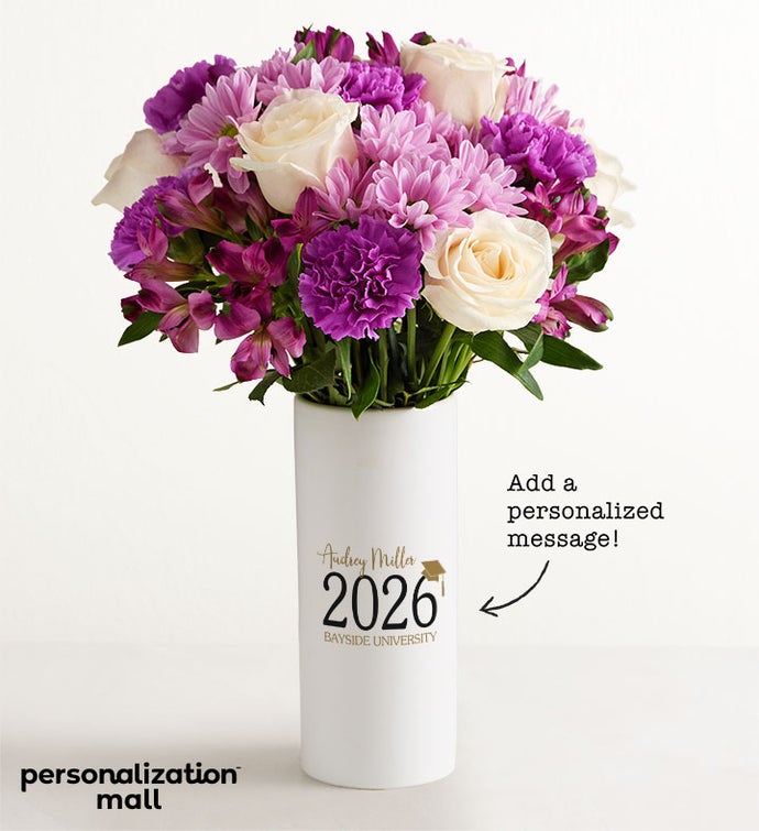 Graduation Bouquet with Personalized Vase