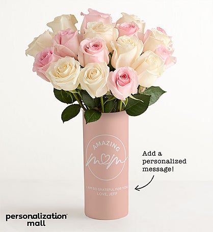 Amazing Mom® Bouquet with Personalized Vase