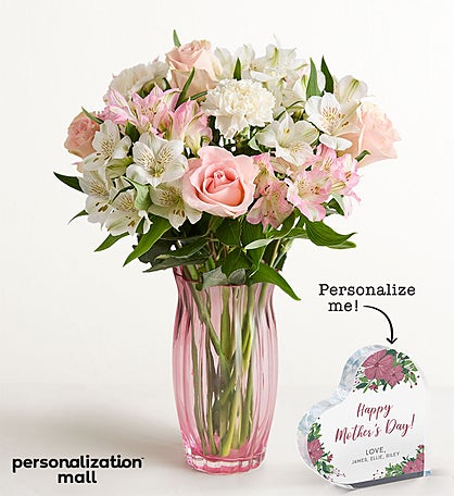 Held in Her Heart Bouquet with Personalized Heart Keepsake