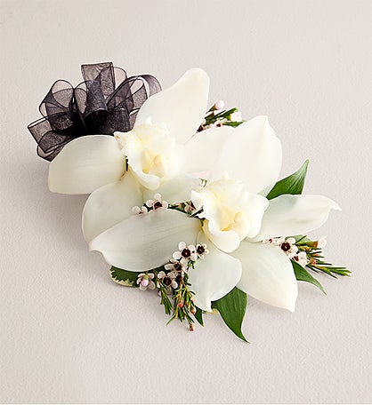 White Cymbidium Orchid Corsage