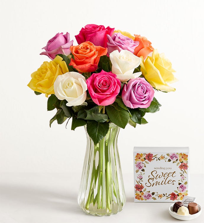 One Dozen Assorted Roses