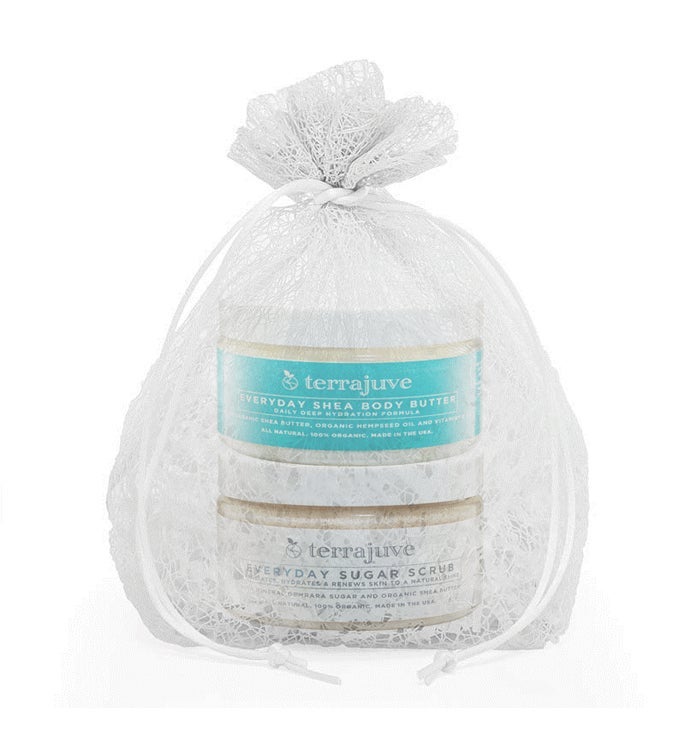 Organic Shea Butter and Sugar Scrub Dual Combo Gift Set