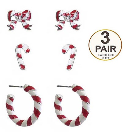 Christmas Theme 3 Pair Earring Set