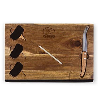 NFL Delio Acacia Cheese Cutting Board & Tools Set