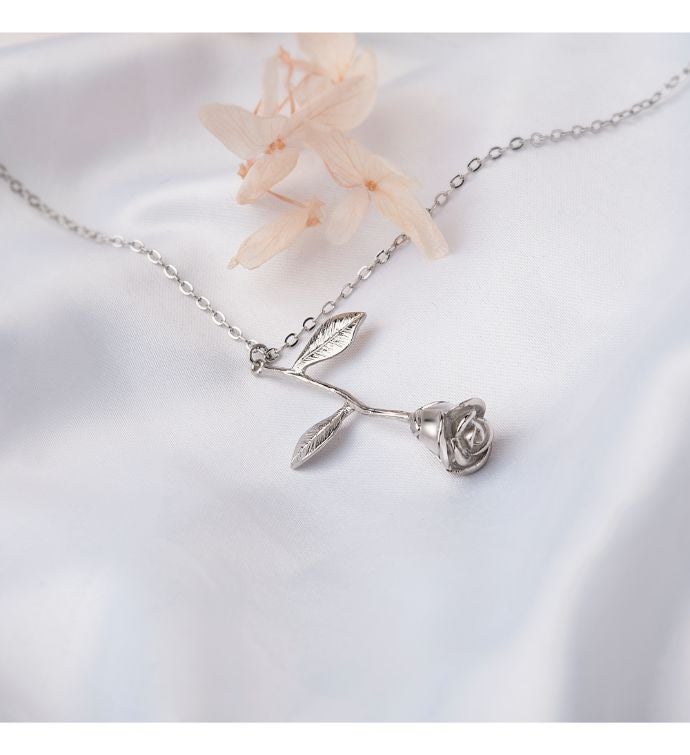 Rose Necklace Brass Valentine's Day Jewelry Gift