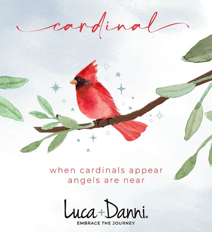 Luca + Danni Red Cardinal Bangle + Memorial Necklace Set