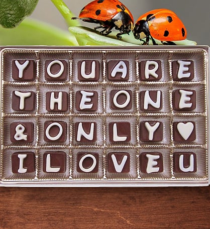 You Are The One The Only I Love You Chocolate Message Gift
