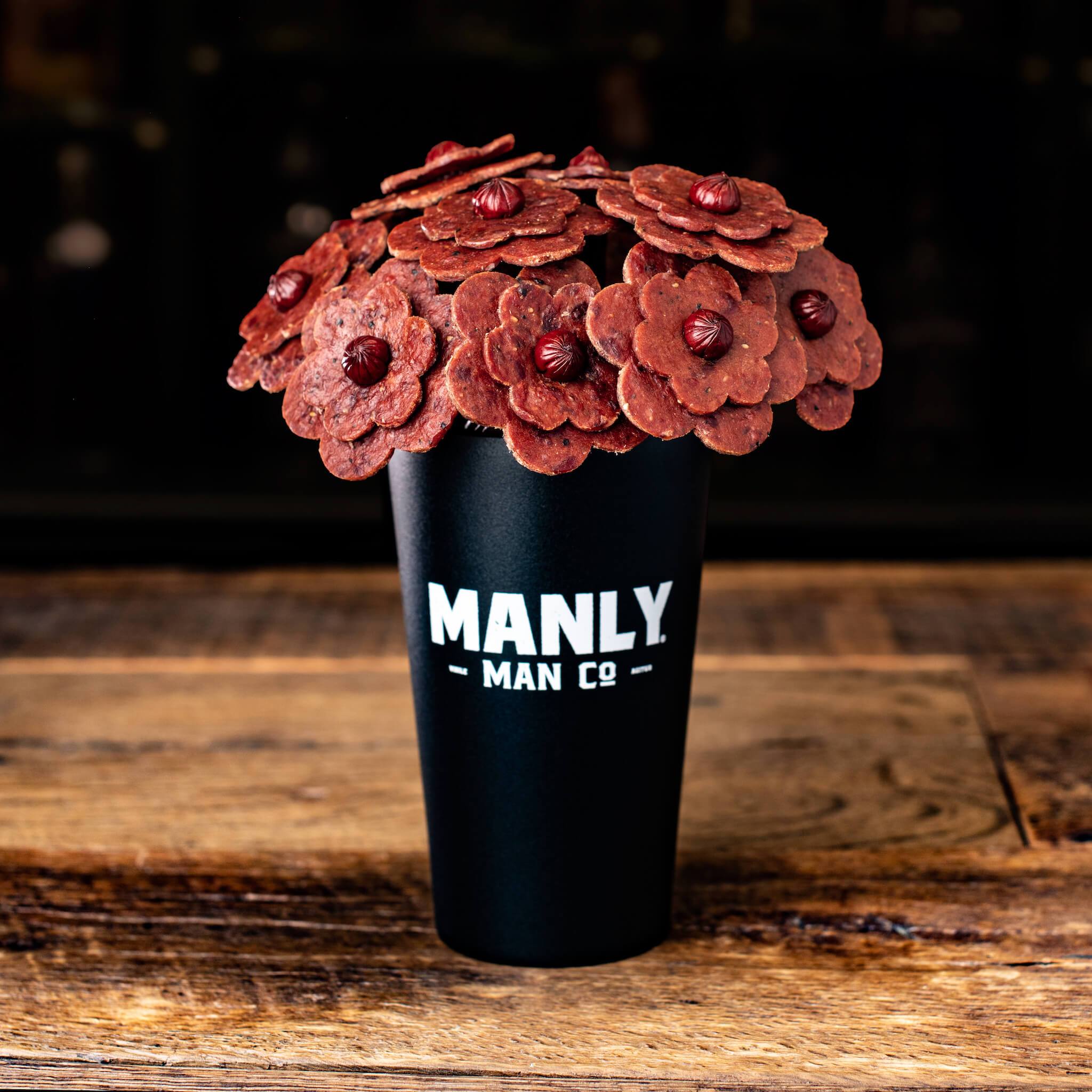 Beef Jerky Flower Bouquet Black Steel Edition