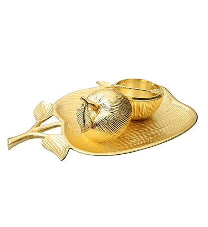 Large Apple Shaped Dish With Removable Honey Jar