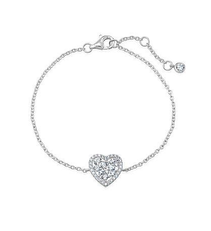 Pave Heart 7'' Bracelet