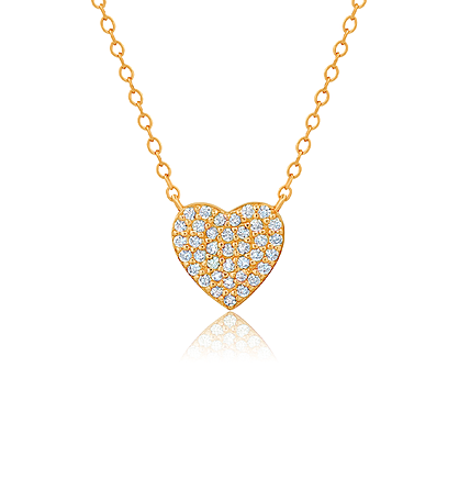Crislu Pave Heart Necklace