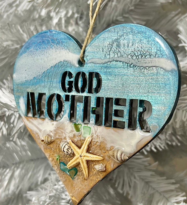 Family Hand painted Seascape Ornament